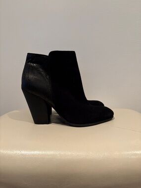 Guess Black Suede & Leather Ankle Booties
